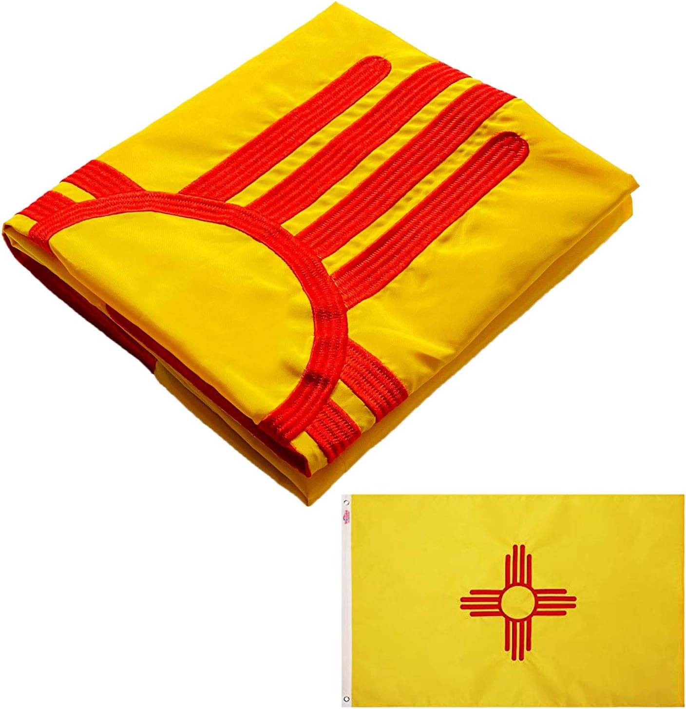 Amazon Com Winbee Us New Mexico Flag 3x5 Ft With Double Sided Embroidered Stars Long Lasting Nylon Sewn Stripes And Brass Grommets Uv Protected 3 By 5 Usa Flag And American New