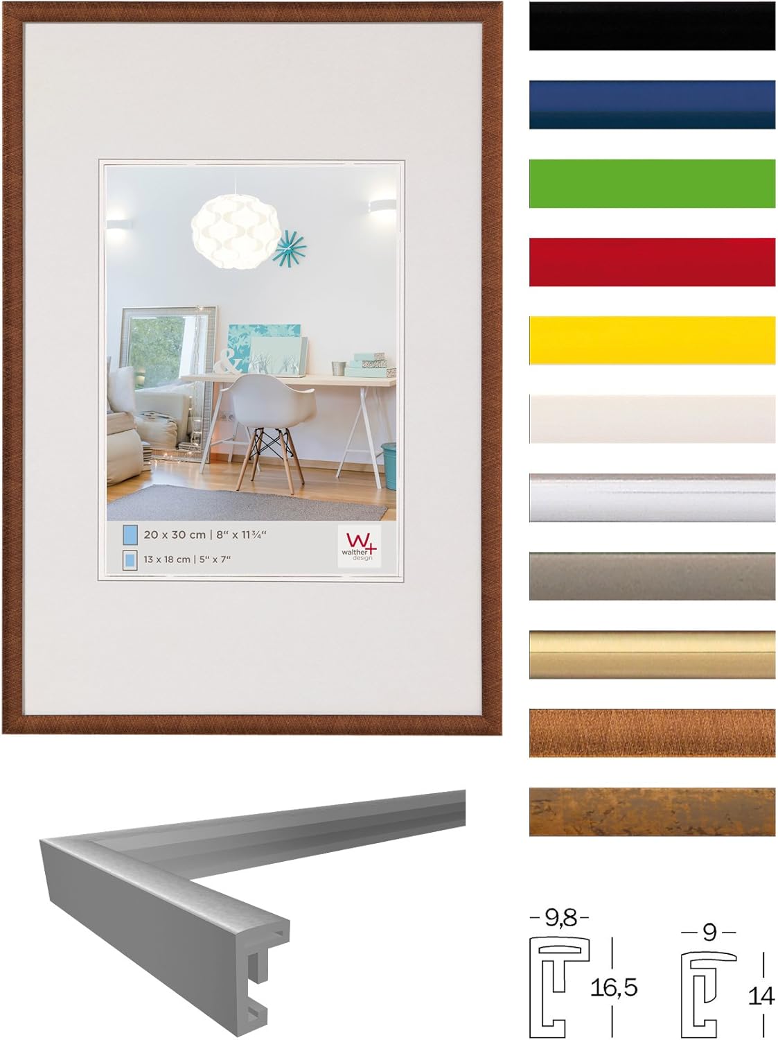 walther Design Picture Frame White 40 x 60 cm Twin Pack, New Lifestyle Plastic Frame KV460WD, Pack of 2 - White - Image 3