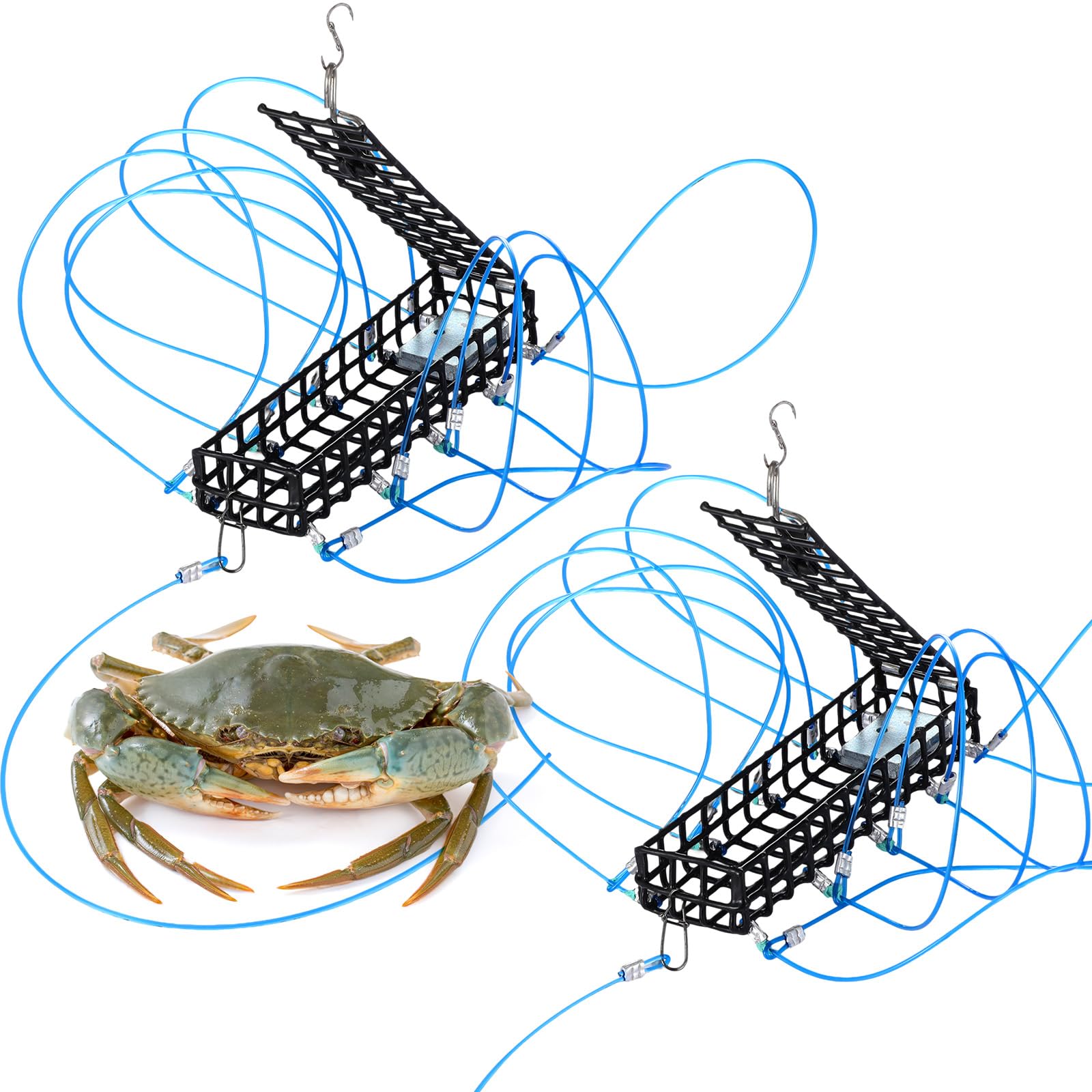 Photo 1 of Therwen 2 Pack 10 Loop Crab Snare Trap 6 Inch Length Catching Dungeness Crab Snare Trap with Reserve Loops for Fishing Poles Dungeness Blue Red Rock Crabs