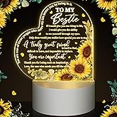 Jetec Acrylic Night Light Friend Gifts for Women Birthday Gifts for Her Friendship for BFF Teen Girls Besties Sister Coloured Flower Lamp with Warm Colors LED Lamp Base(Flower)