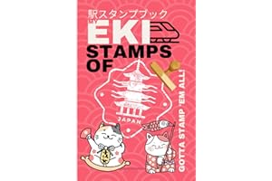 Gotta stamp 'em all: 4" x 6" Japan Travel stamp book for Collecting Eki Stamps at Train Stations, theme parks, Shrines and Ot