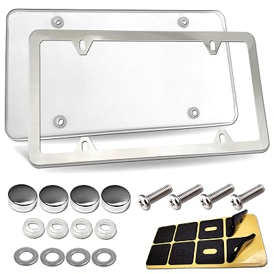 Heavy Duty Front License Plate Bracket Kit - Black Frame - Easy Install