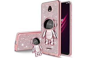 BuumHuum for Schok Volt SV55 Case Cute Glitter Crystal Butterfly Full Protection Cases for Teen Girls,Adults Slim TPU Soft Clear Shockproof Bumper for Schok Volt SV55(Rose Gold)