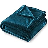 SOCHOW Flannel Fleece Blanket Throw Size, All Season Super Soft Cozy Blanket for Bed or Couch, Blue Coral, 50x60 inches