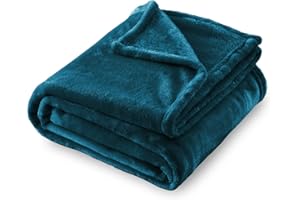 SOCHOW Flannel Fleece Blanket Throw Size, All Season Super Soft Cozy Blanket for Bed or Couch, Blue Coral, 50x60 inches