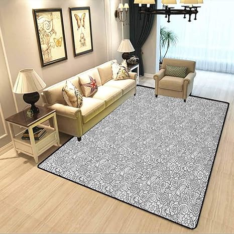 black and white nursery rug