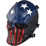 NINAT Airsoft Mask Full Face Skull Tactical Masks Eye Protection for Halloween CS Survival Games Shooting Cosplay Movie Scary