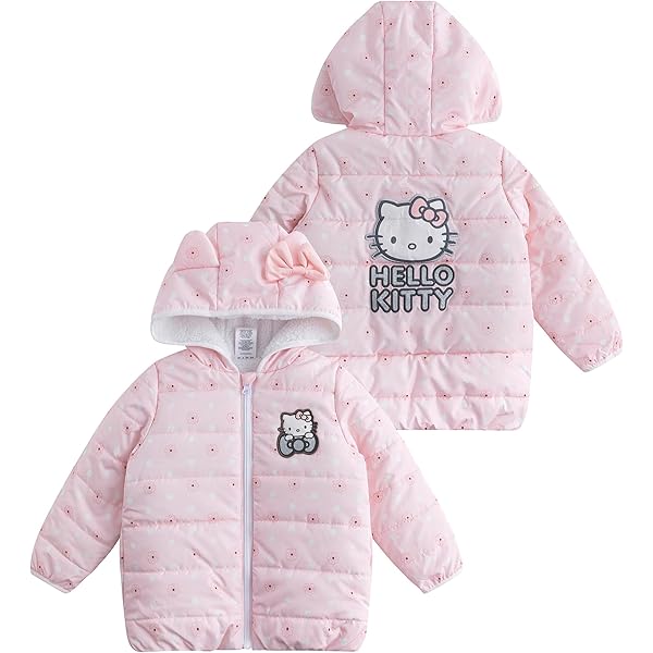 Amazon.com: Hello Kitty Girls Puffer Jacket - Weather Resistant