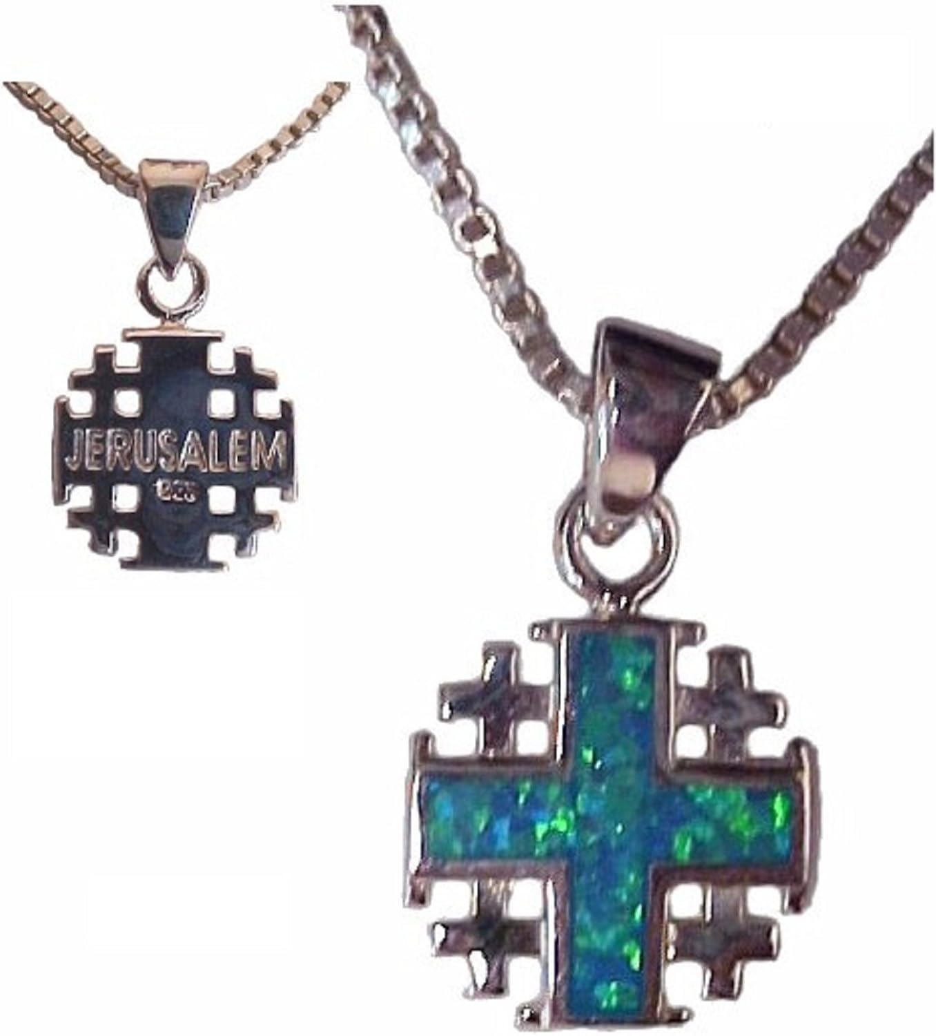Jerusalem Cross Silver Pendant Necklace Jewelry