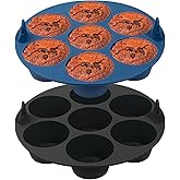 Webake 2PCS Silicone Air Fryer Muffin Pan for Baking Nonstick Egg Btes Silicone Mold BPA Free Muffin Tins Baking Cups