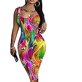 Nimsruc Women Casual Sexy Tank Top Bodycon Dress Summer Pencil Sleeveless Basic Midi Club Dresses