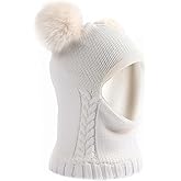Camptrace Baby Toddler Winter Hat Scarf Set Pom Girls Boys Kids with Fleece Lined Beanie Snow Hat Hood