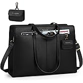 RAINSMORE Laptop Bag for Women 15.6 Inch Work Tote Bags Waterproof Leather Laptop Computer Tote Professional Briefcase