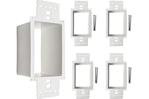 BEST MOUNTS BestMounts - 5 Pack Electrical Power Outlet Box Extender Kit – Single Gang Box Extender - Single Receptacle Heavy Duty Plastic (White)