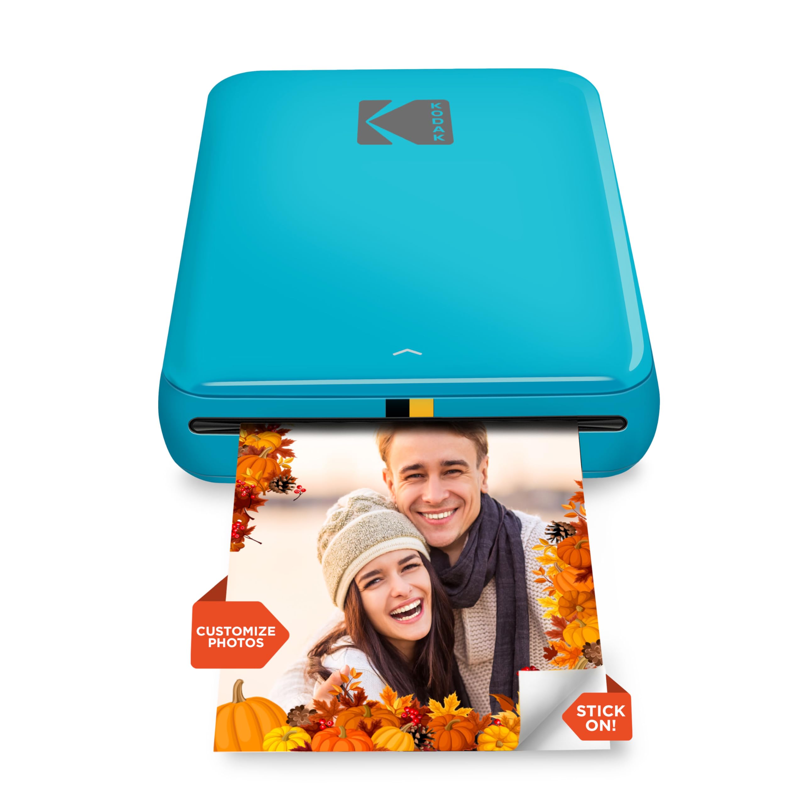 Photo 1 of KODAK Step Instant Photo Printer, Zink 2x3” Color Sticky-Back Photos, Bluetooth Compatible with iOS & Android Devices, Editing App, Blue