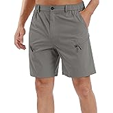 Aoyoting Men's Hiking Shorts with 5 Pockets,Golf Shorts Men 7 Inch Inseam Quick Dry Breathable
