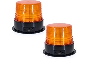 AnTom 2PCS Magnetic Wireless Strobe Lights, Rechargeable Emergency Flashing Warning Battery Operated Beacon Light for Vehicle, forklifts,Tractors,Golf carts,UTVs,Cars,Buses