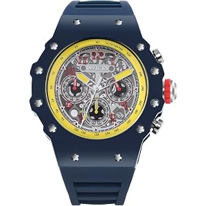 Invicta Racing Men 43.5mm Acrylic Dark Blue Silver dial MG53 Quartz