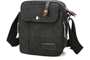 navor Vintage Canvas Crossbody Shoulder - Small Multipurpose Messenger Bag - Carry-on Bag with Multi-Pockets Travel Bag