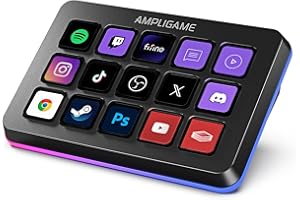 Fifine AmpliGame Stream Controller with 15 Macro Keys, Streaming Keyboard with Trigger Actions in OBS/Twitch/YouTube/Streamlabs, Shortcut Buttons Keypad Works with Mac and PC-D6