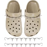 GIDDITZ 2PCS Shoe Chains Punk Rivet Cone Spike Charms Chain for Shoes Decoration Sandals for Women Girls Man Party Favors Birthday Gifts Silver
