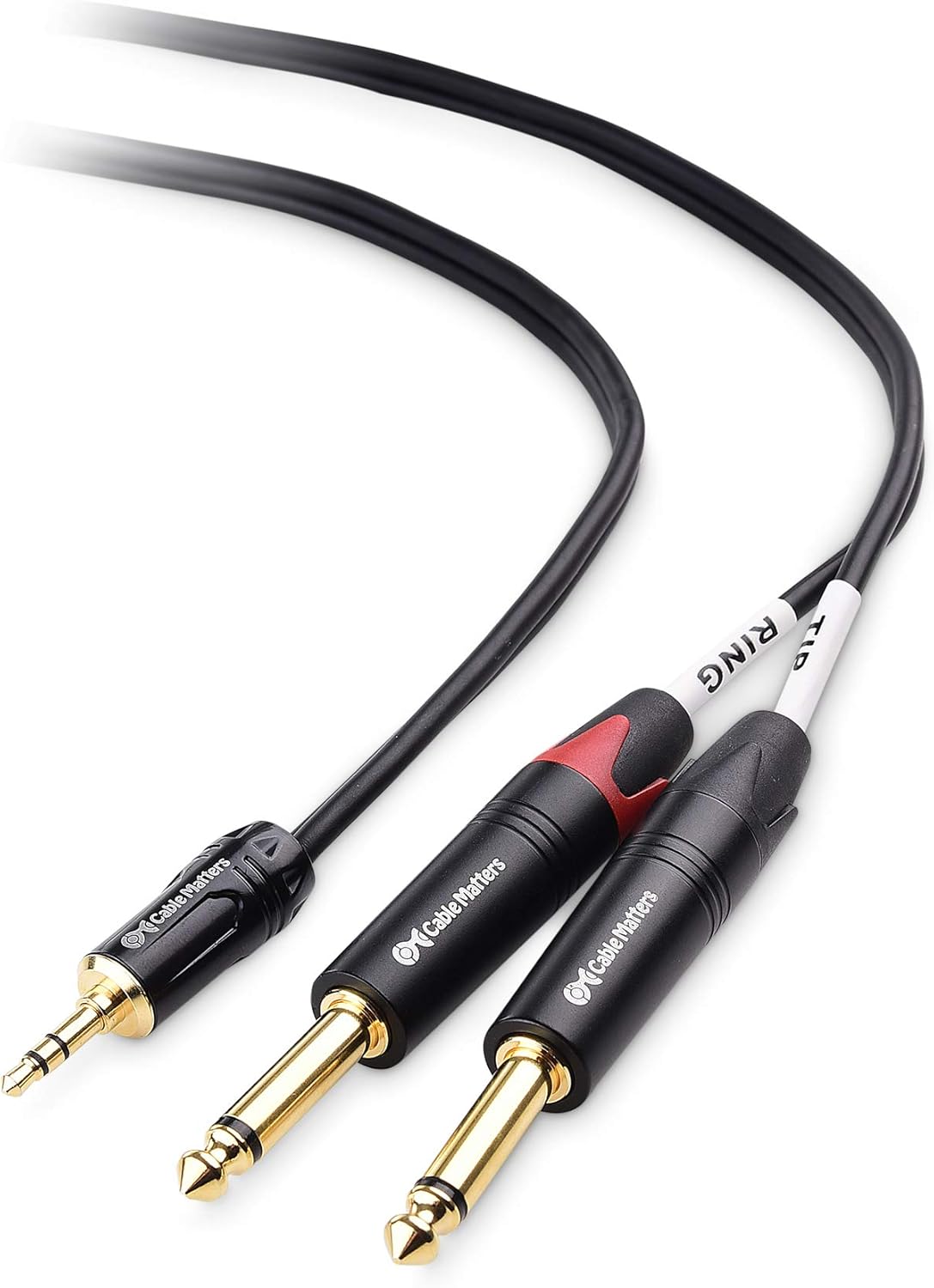 Cable Matters 3.5mm TRS to Dual 6.35mm TS Breakout Cable, 1