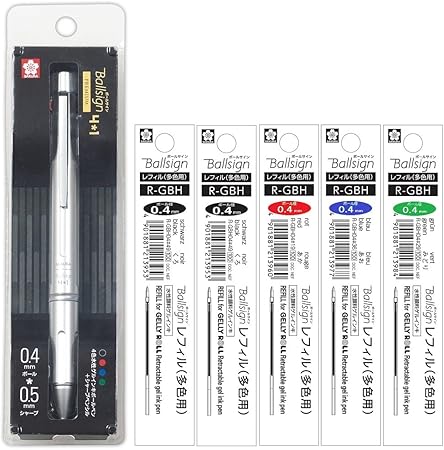 Amazon サクラクレパス 多機能ペン ボールサインプレミアム4 1 プレミアシルバー 替芯セットa Gb4m04 P 53ra 文房具 オフィス用品 文房具 オフィス用品