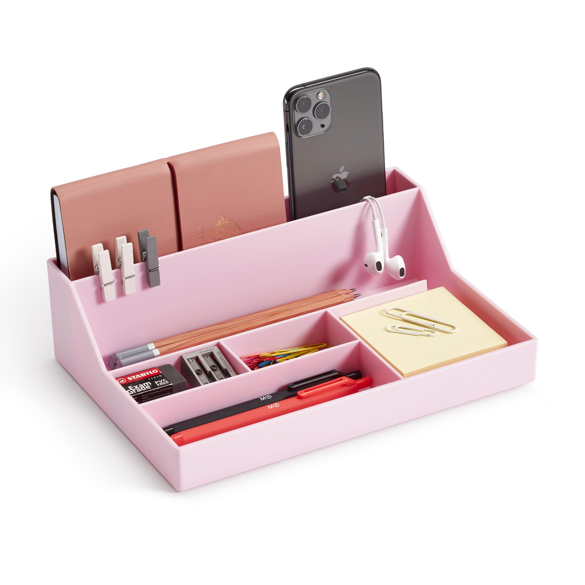Miquelrius - Desktop Organiser Tray, Desk Organiser, Size 250 x 175 x 72 mm, Colour Pink โ image 1