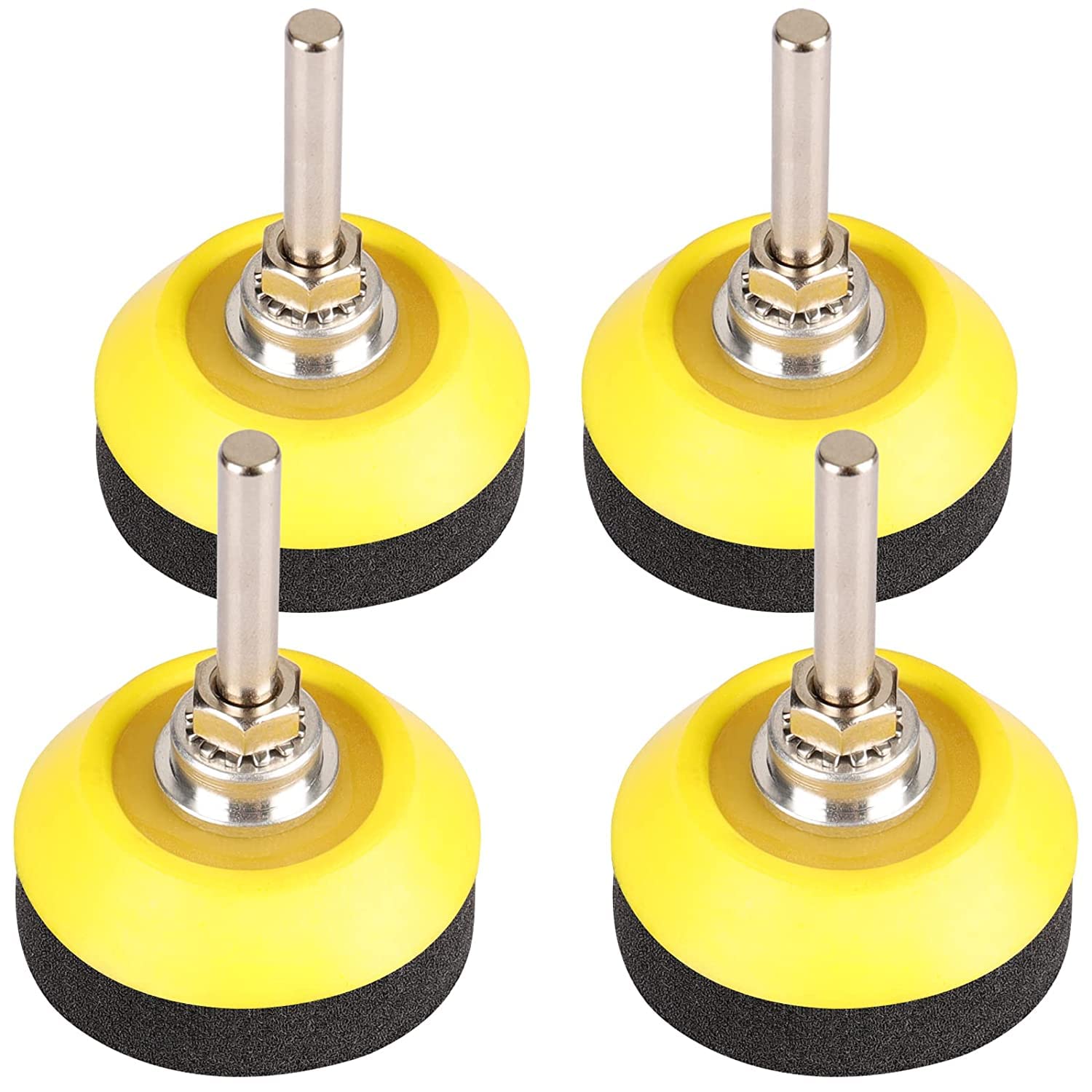 STEBRUAM 2 inch Sanding Discs Pads Soft Back Hook and Loop Pad for 50mm Sanding Discs 1/4 Inch Shank Drill Attachment Foam Layer Buffering Pad(4 Pcs)