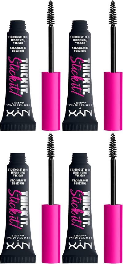 NYX Thick It. Stick It! Brow Mascara Four Pack Black 16hr Wear