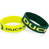 NCAA Oregon Ducks 2 Pack Wide Bracelets, Team Colors, One Size