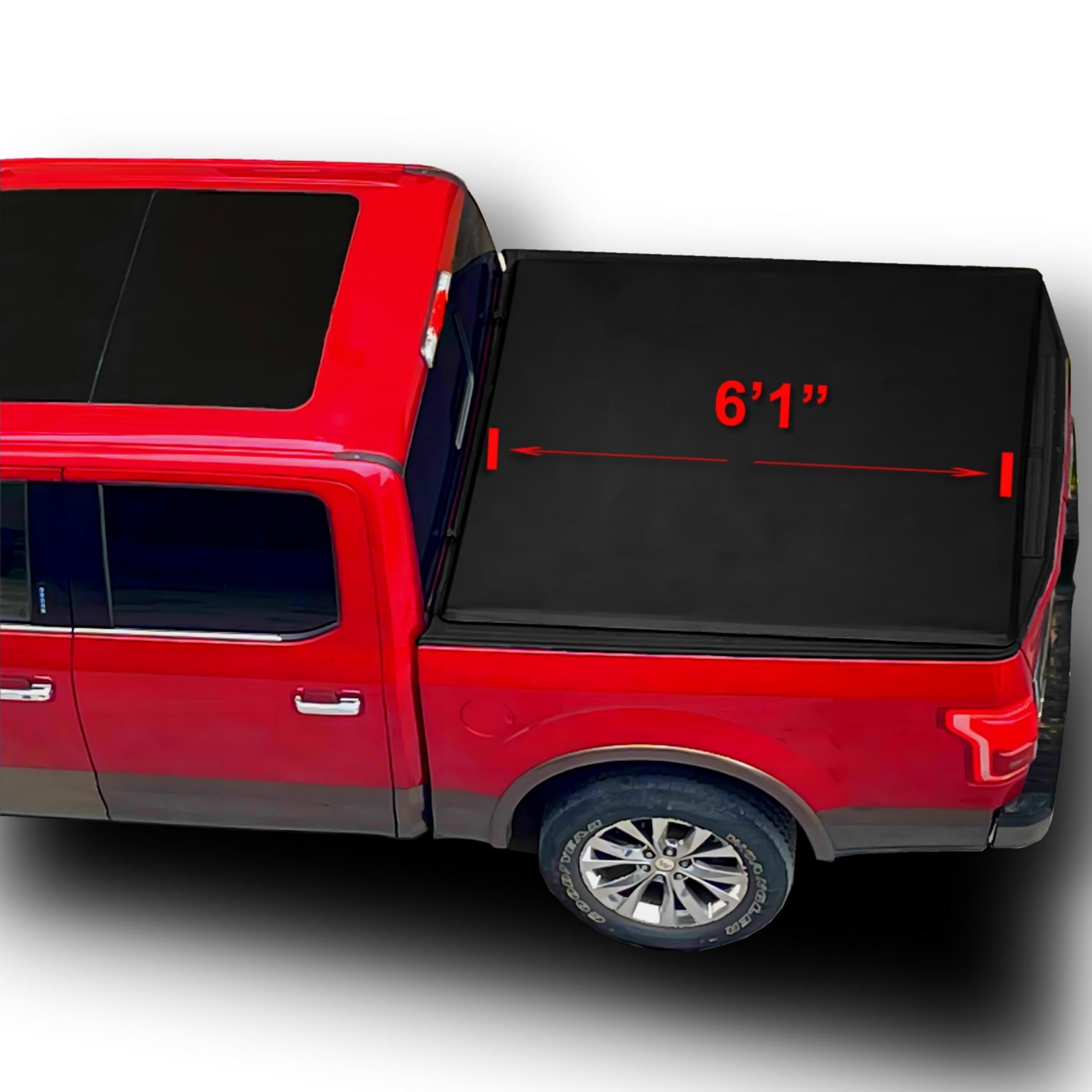 Photo 1 of OSOBAK Soft Roll Up 6'1" Truck Tonneau Cover Compatible for 1998-2004 Nissan Frontier Long Vinyl Pickup Bed Cover
