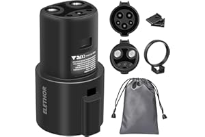 ELETHOR J1772 to Tesla Charger Adapter with Lock, 80 Amp / 250V AC, J1772 Charger Adapter, Portable Charger Adapter Compatible with Tesla Model 3/Y/X/S