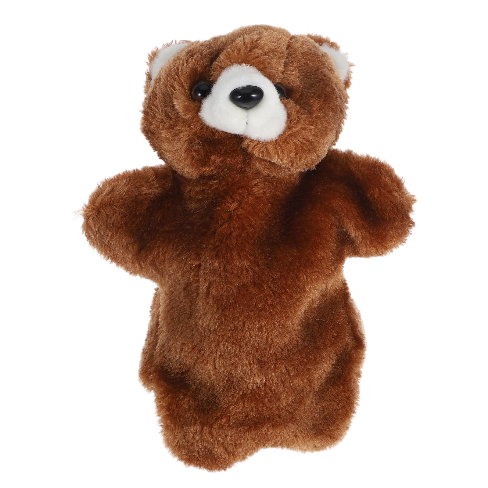 Tomaibaby Animal Hand Puppet, Plush Bear Hand Puppet for Kids Toddler, Cute Animals Plush Toys Pretend Role Play Supplies Early Educational Toys for Boys Girls (Brown)