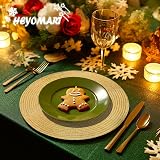 HEYOMART Round Placemats Set of 6 38cm Glitter Braided Woven Heat Resistant view 8