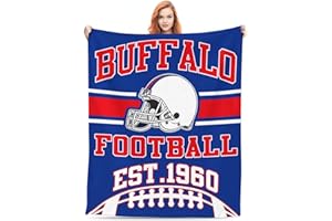 TOUVCRD Buffalo Fans Blanket Gifts 50x60 inches Soft Lightweight Flannel Throw Blanket for Men Women Youth Kids Classic Football Team Color Blankets for Sofa Bed Bedroom Living Room