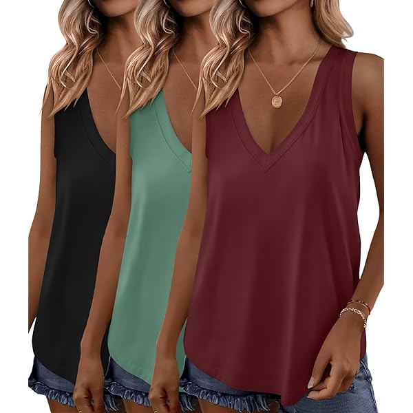 Riyiper 4 Pack Women's Racerback Tank Tops Casual Cotton Blend Summer Sleeveless Shirts Slim - View #10