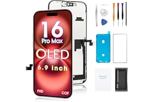 DIYREpair Screen Replacement for iPhone 16 Pro Max 6.9', 【OLED, Not LCD】 3D Touch Display Full Repair kit, Digitizer Assembly