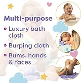 Little Gubbins 6 Bamboo Wash Cloths 25x25cm 100% Natural Baby Towels view 2