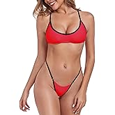 SHERRYLO Extreme Micro Bikini Thong Bikinis Sets for Women G String Mini Bathing Suit Sexy Exotic Tiny Brazilian Swimsuit