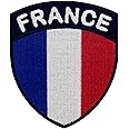 EmbTao France Shield Flag Patch Embroidered Applique Iron On Sew On French National Emblem