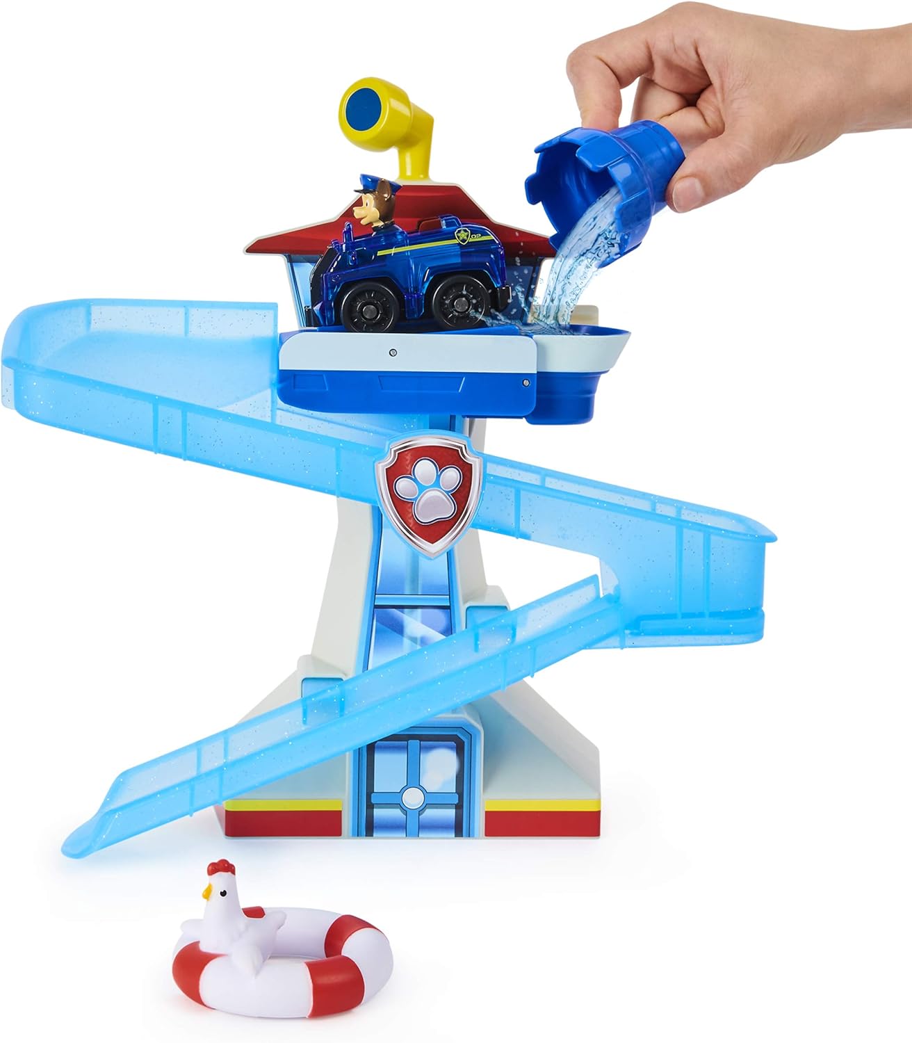 PAW PATROL Adventure Bay Bath Playset with Light-up Chase Vehicle, Bath Toy for Kids Aged 3 and up, Multicolor, Small - Image 3