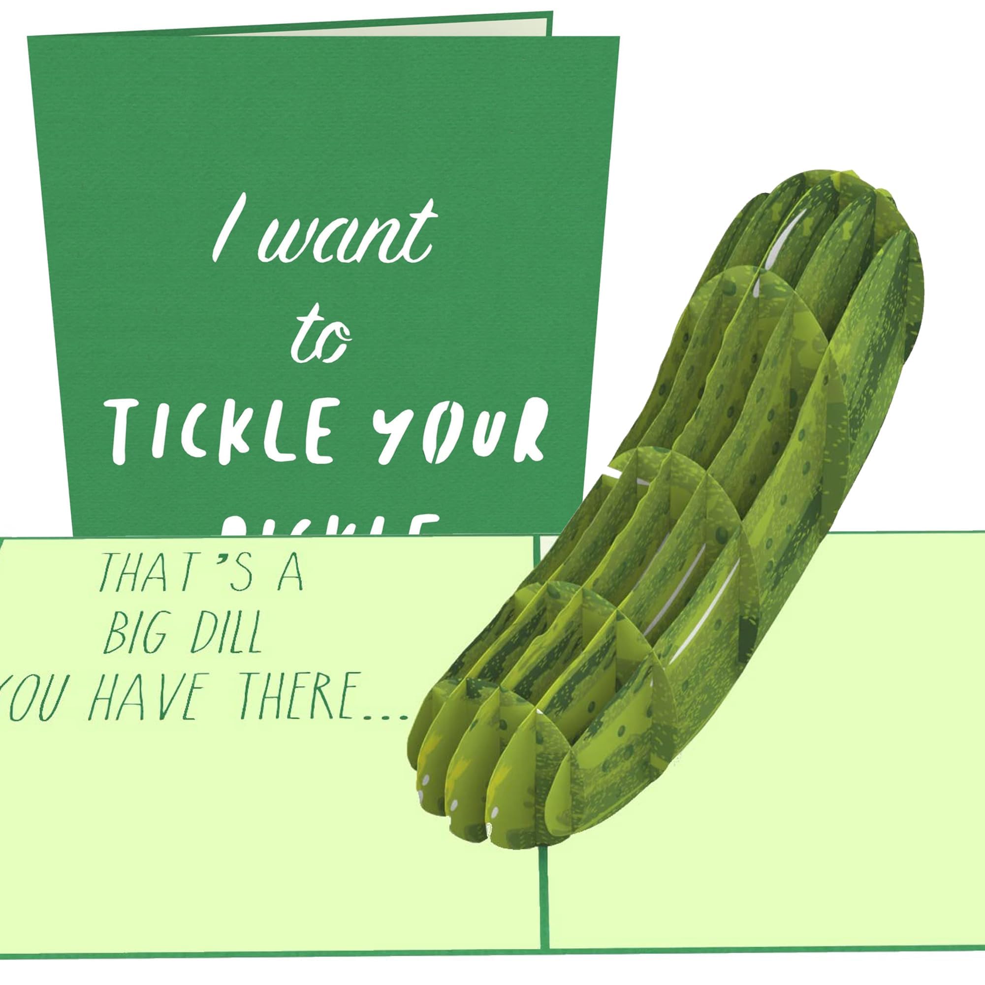 PopLife® Naughty Pickle 3D Pop Up Card - Valentine's Day Card for Anyone, Just Because, Father’s Day, Congratulations, Happy Birthday, New Job, Funny Card for Him, Graduation, Fun Get Well Soon