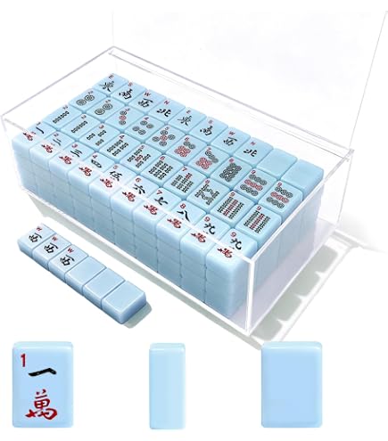 Nisorpa Juego De Mahjong Chino De 144+2 Fichas, Tamaño 40x30 Mm, En Estuche Compacto, Ideal Para Viajes, Fiestas Y Regalos, Solo Reglas Chinas