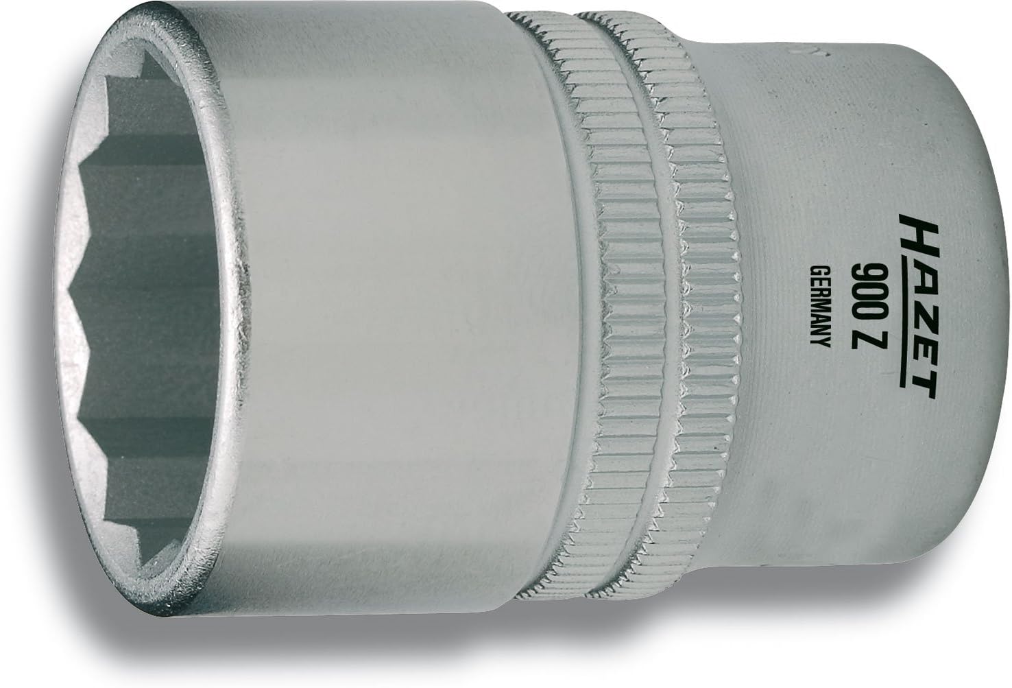 HAZET 900Z-27 46 mm 12-Point Traction Profile Socket - Chrome-Plated/Polished, 27 mm