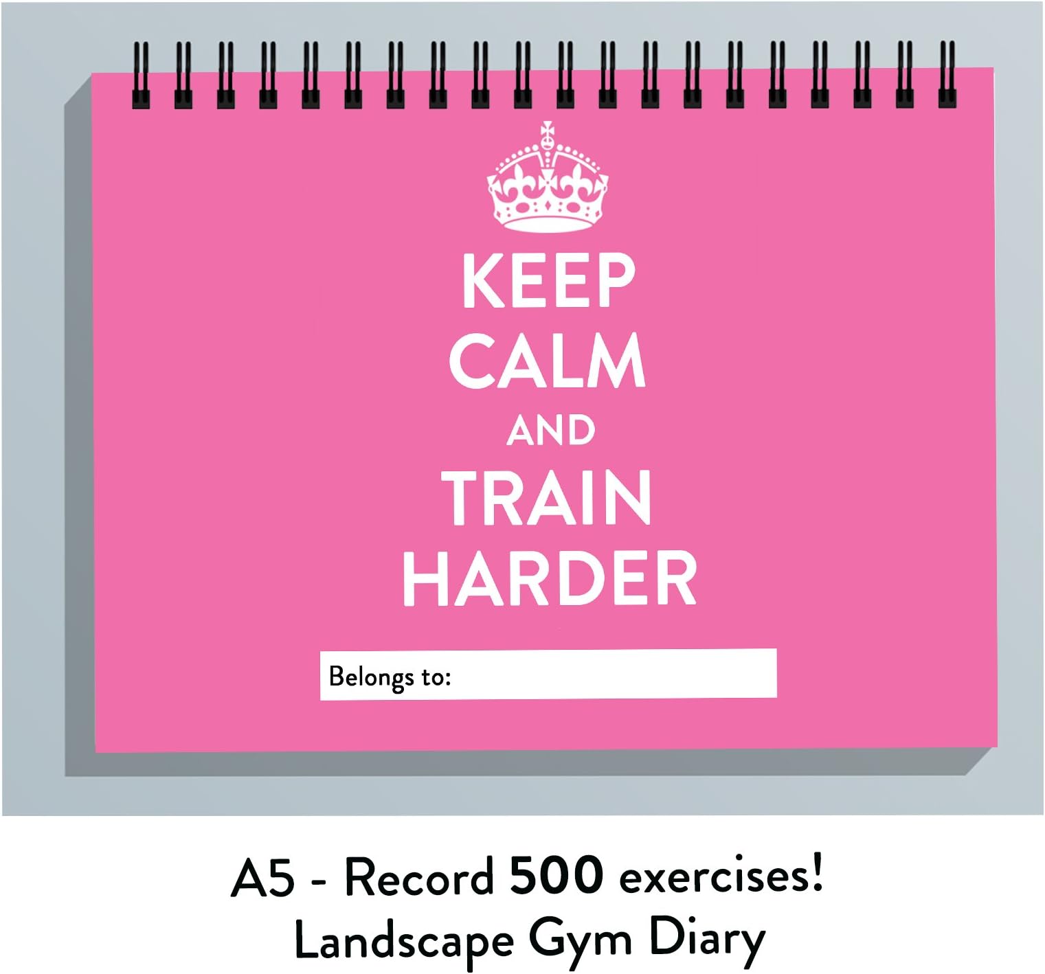 GYM TRAINING DIARY, 25 PAGES, 500 EXERCISES JOURNAL, MEN & WOMEN'S LOG BOOK,REPS, WEIGHTS (KC PINK)