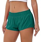 Aurefin Lightweight Athletic Shorts for Women, Quick Dry Running Shorts with Zip Pocket and Liner Womens Gym Workout Shorts