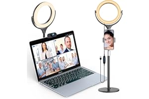 Computer Ring Light for Video Conference Lighting, Elitehood Desktop Ring Light with Stand for Laptop, 8 inch Light Ring for Zoom Meeting, Video Recording/Make Up/Live Streaming//Online Video Call