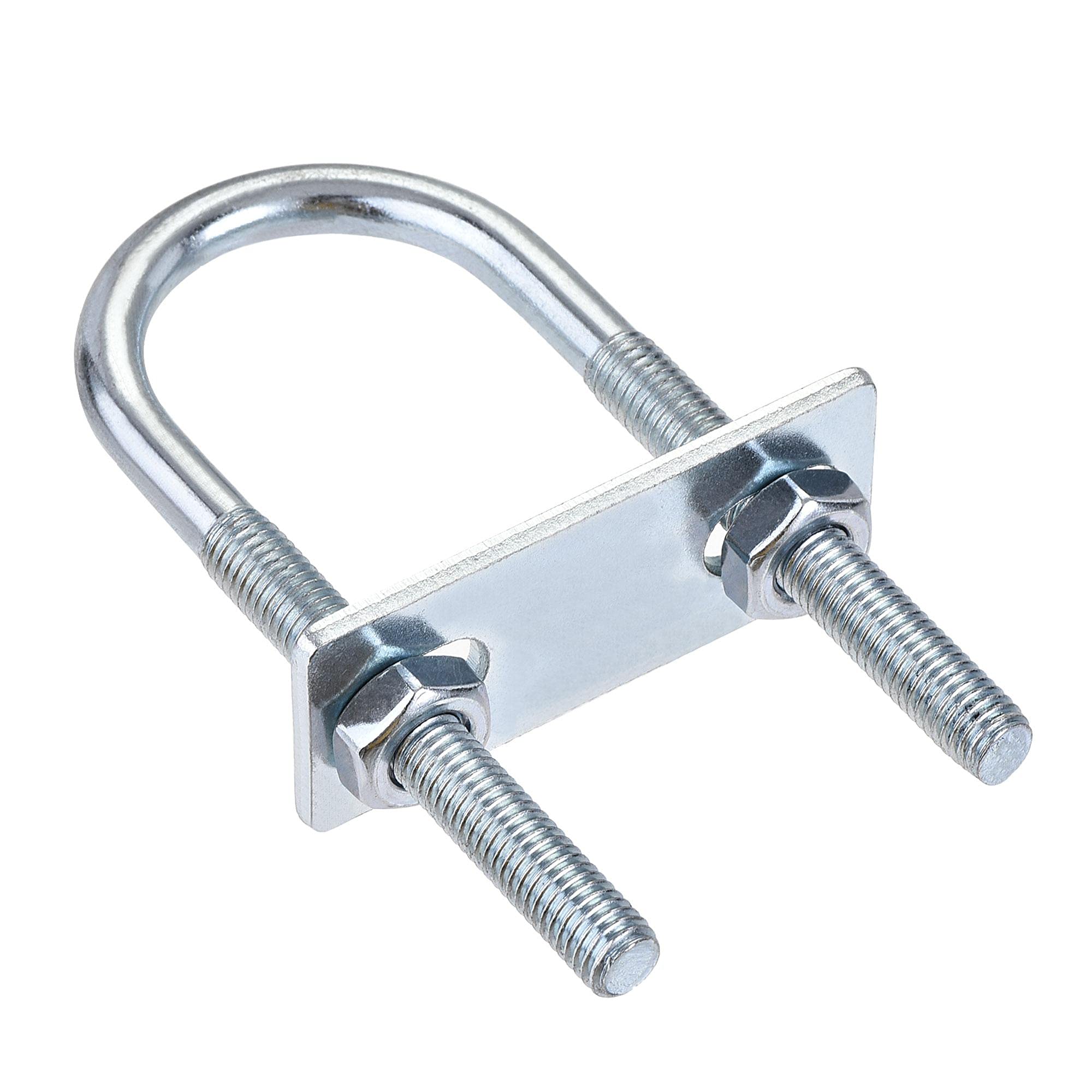 sourcing map Round U-Bolt 1 Set 1.34"(34mm) Inner Width 100mm Length Steel M8 with Nut, Plate