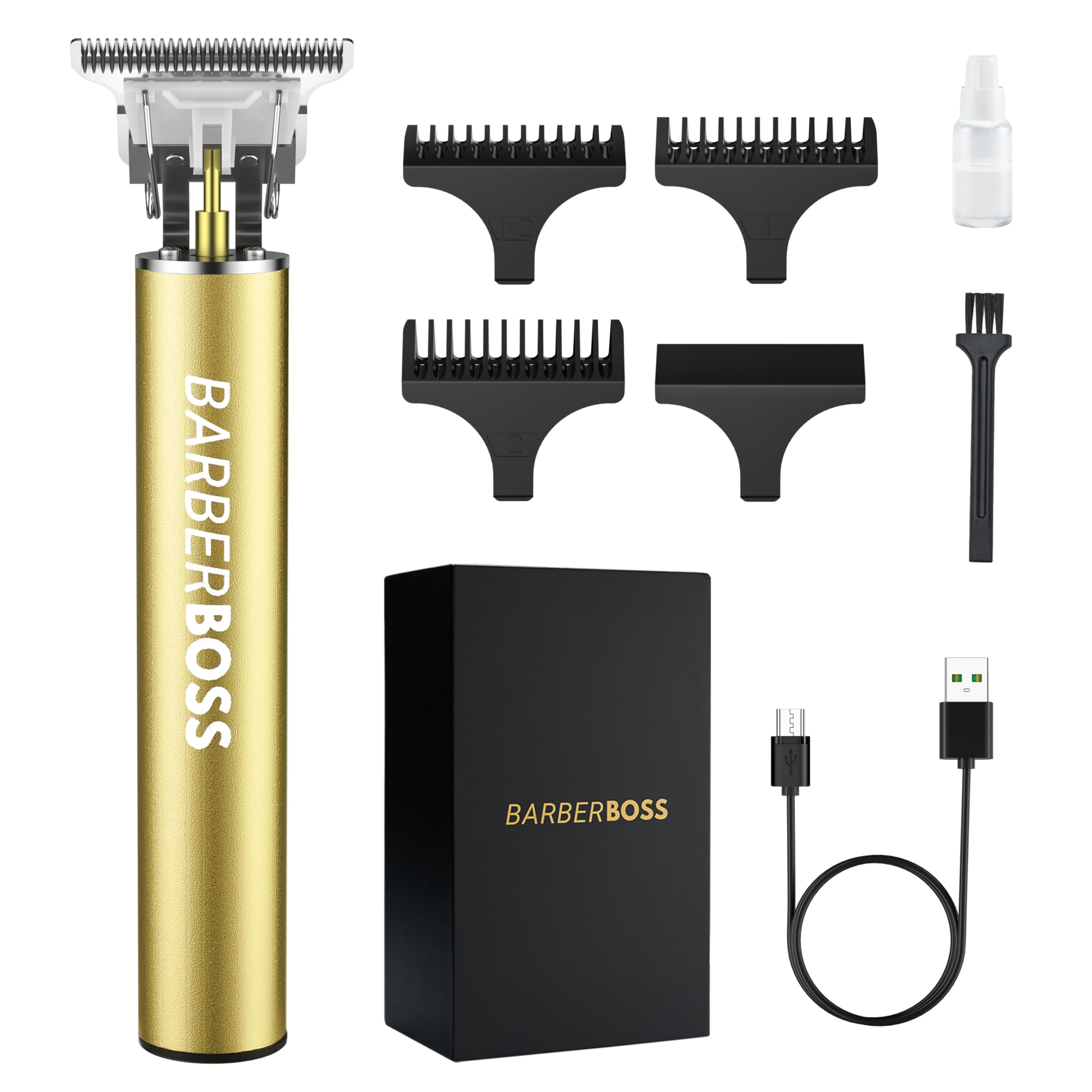 Barberboss Men's Beard Trimmer, Men's Cordless Hair Clippers, Haircut Clippers Men, Precision Hair Trimmer Men, Detail Trimmer, QR-2070